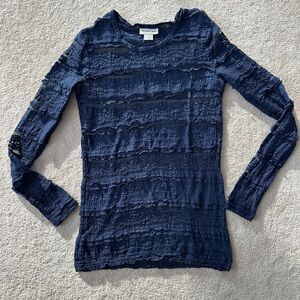 Ariat Navy Textured Long Sleeve Top